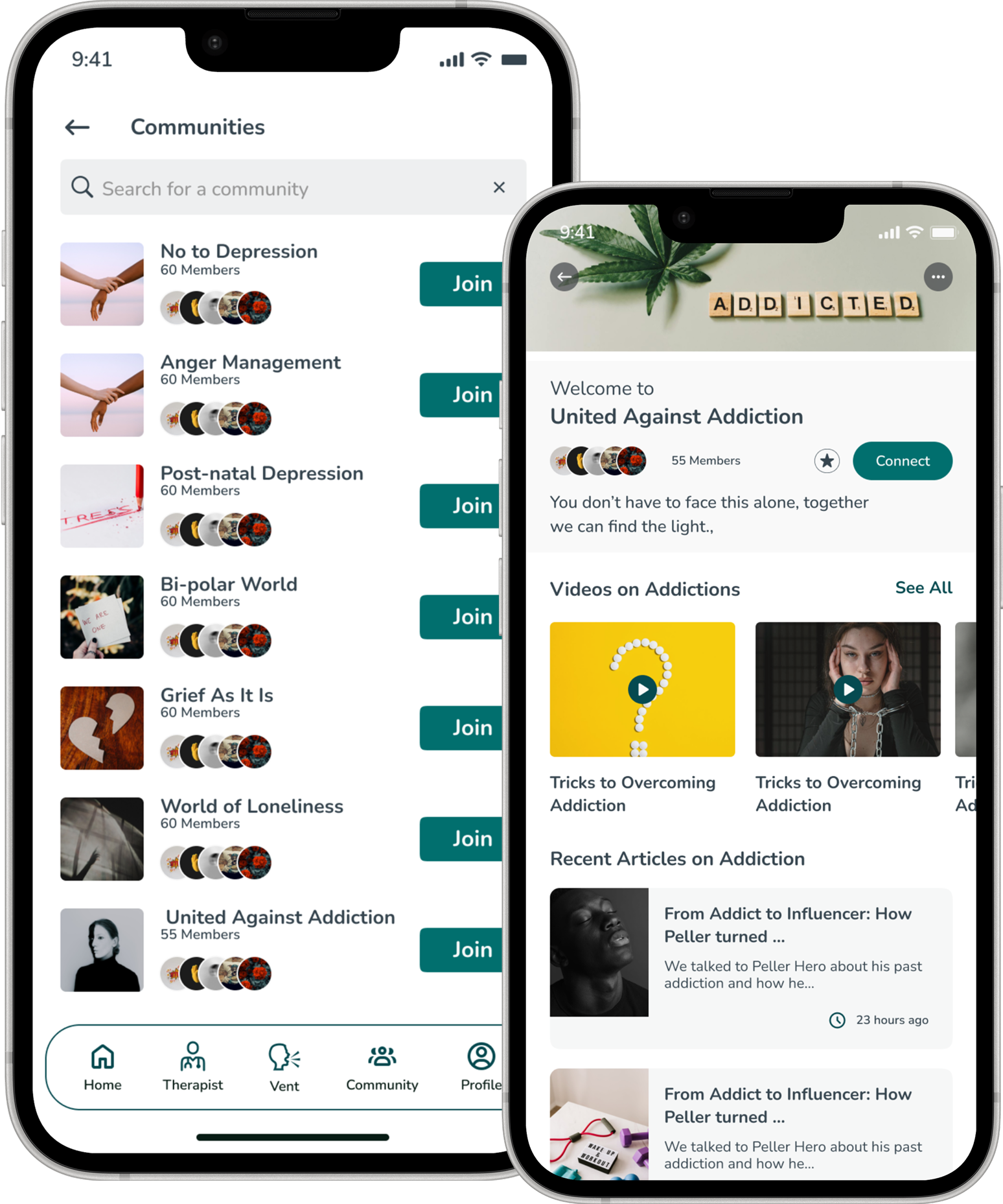 Speakapp community screens